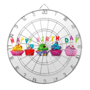 Happy Birthday Cupcakes Dartboard