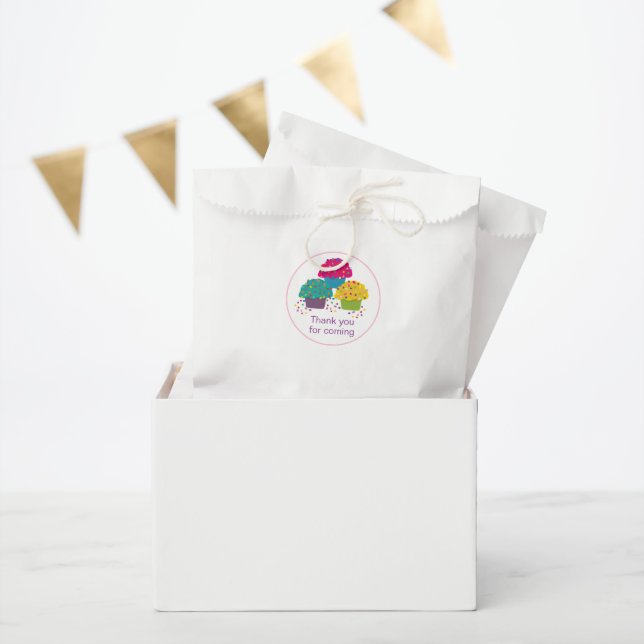 Happy Birthday Cupcakes Illustration Favour Bag (Party)