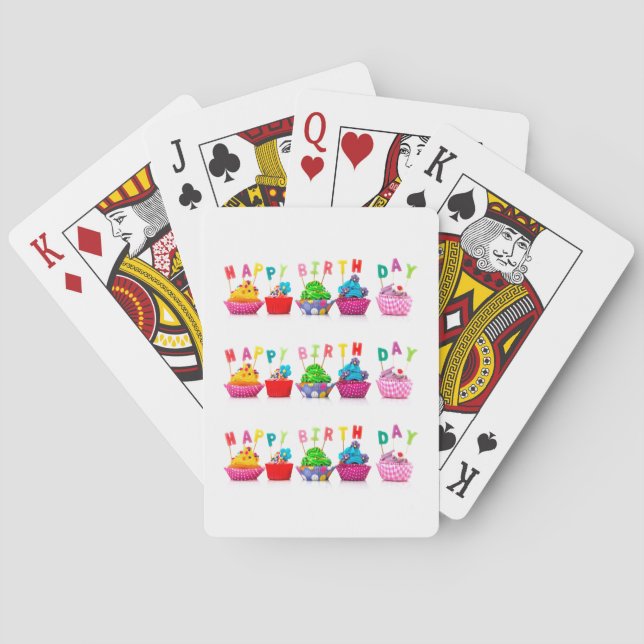 Happy Birthday Cupcakes - Playing Cards (Back)