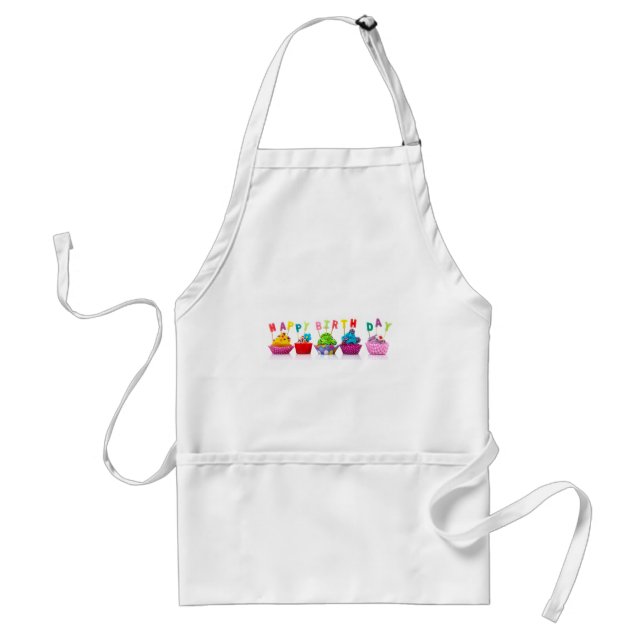 Happy Birthday Cupcakes Standard Apron (Front)