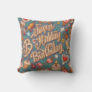 happy birthday cushion pillow