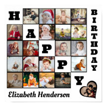 Happy Birthday Custom 21 Photo Collage Gift
