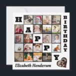 Happy Birthday Custom 21 Photo Collage Gift  Thank You Card<br><div class="desc">This product is a thoughtful and special item given to someone on their birthday to celebrate and bring them joy. Whether it's a physical object, an experience, or a heartfelt gesture, a birthday gift is intended to convey love, appreciation, and well wishes to the person celebrating their special day. Its...</div>