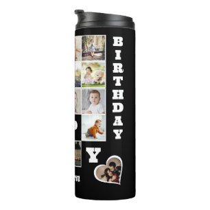 Happy Birthday Custom 21 Photo Collage Gift Thermal Tumbler