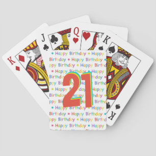 Happy Birthday Custom Age Number Playing Cards