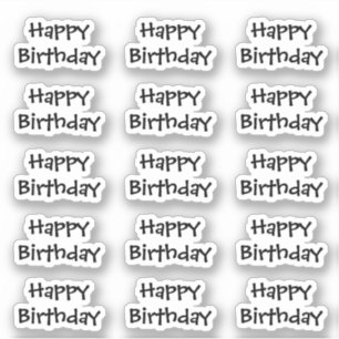 Happy Birthday Custom Age Text Color Black White