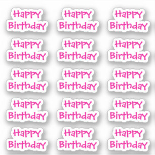 Happy Birthday Custom Age Text Color Hot Pink 2025