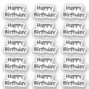 Happy Birthday Custom Age Text Colour Black White