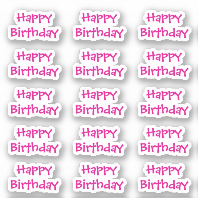 Happy Birthday Custom Age Text Colour Hot Pink 202 (Front)