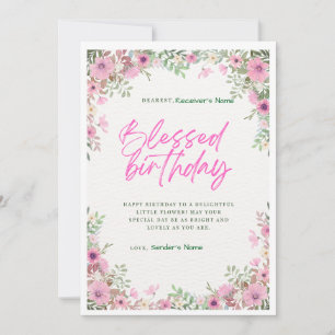 Happy Birthday Custom Digital Floral Card