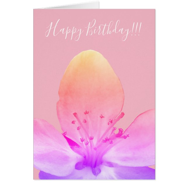 Happy Birthday Custom Floral Greeting Card (Front)