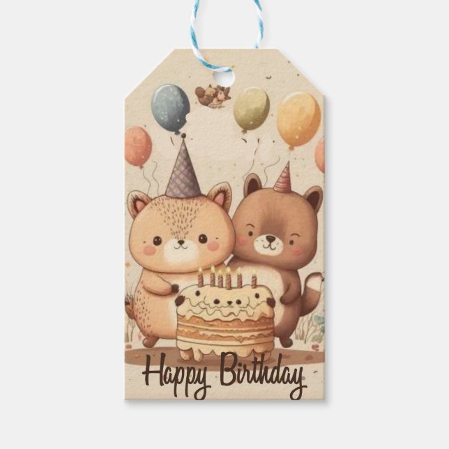 Happy Birthday custom Gift Tags (Front)