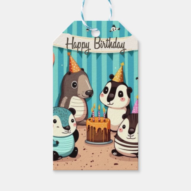 Happy Birthday custom    Gift Tags (Front)