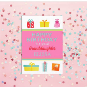 Happy Birthday Custom Grand daughter card