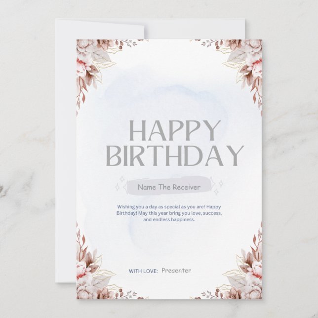 HAPPY BIRTHDAY custom  Holiday Card (Front)