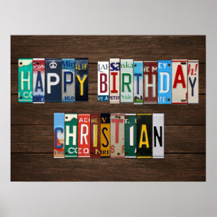 Happy Birthday Custom License Plate Lettering Sign