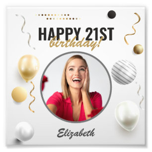 Happy Birthday Custom Modern Photo Gift