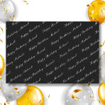 Happy Birthday Custom Name Elegant Black Tissue Paper<br><div class="desc">Click PERSONALIZE THIS TEMPLATE to edit the text. Click CUSTOMIZE FURTHER to change the background colour or text colour. You can TRANSFER this DESIGN on other Zazzle products and adjust it to fit most of the Zazzle items. You can also click the CUSTOMIZE FURTHER to add, delete, or change details...</div>