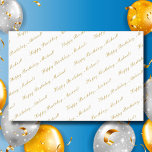 Happy Birthday Custom Name Elegant White Tissue Paper<br><div class="desc">Click PERSONALIZE THIS TEMPLATE to edit the text. Click CUSTOMIZE FURTHER to change the background colour or text colour. You can TRANSFER this DESIGN on other Zazzle products and adjust it to fit most of the Zazzle items. You can also click the CUSTOMIZE FURTHER to add, delete, or change details...</div>