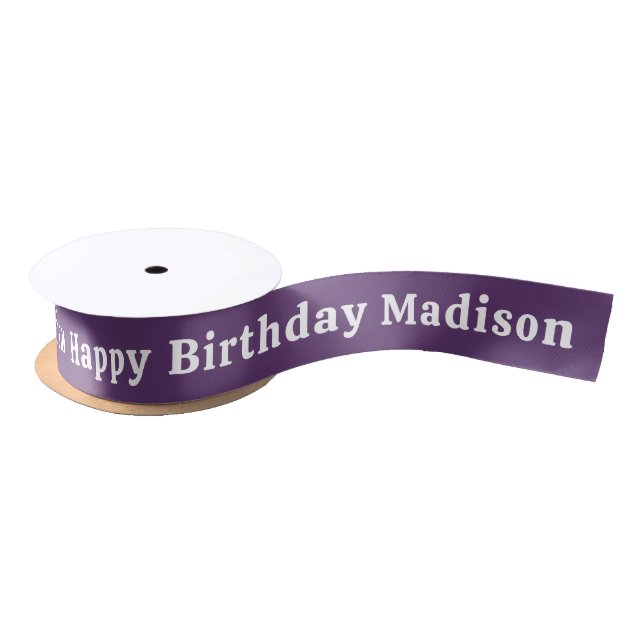 Happy Birthday Custom Name Personalised Satin Ribbon (Spool)