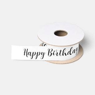 Happy Birthday Custom Name Personalised Satin Ribbon