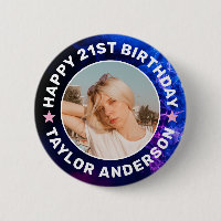 Happy Birthday Custom Photo Blue Smoke Smoky