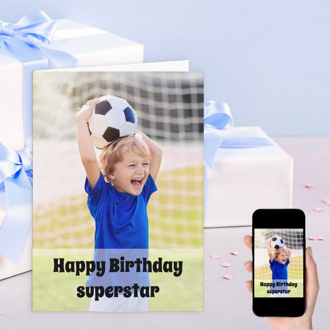 Happy Birthday Custom Photo Boys Birthday Card (Creator Uploaded)