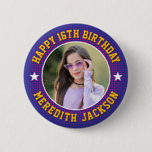 Happy Birthday Custom Photo Cool Personalized 6 Cm Round Badge