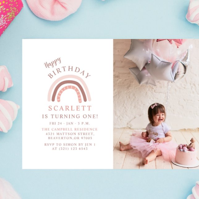 Happy Birthday Custom Photo Little Girls Party Invitation (Creator Uploaded)