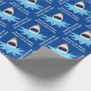 Happy Birthday Custom Shark Jaws Funny Wrapping Paper