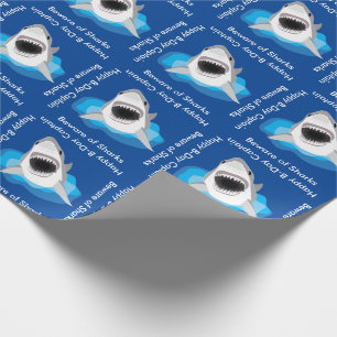 Happy Birthday Custom Shark Jaws Funny Wrapping Paper