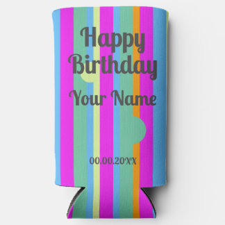 Happy Birthday Custom Supplies Seltzer Can Cooler