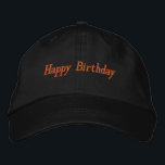Happy Birthday Custom Text name Black Colour Embroidered Hat<br><div class="desc">Introducing our Happy Birthday Text Caps
It is very cool and Handsome, Charm looking
Very useful for Sun out of face, Tours, Shopping We can wear it</div>