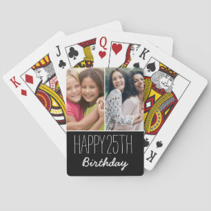 Happy Birthday Custom Year 2 Photo Personalised  Playing Cards