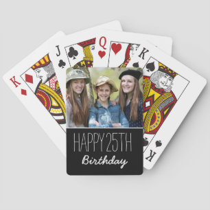 Happy Birthday Custom Year And Photo Personalised Playing Cards