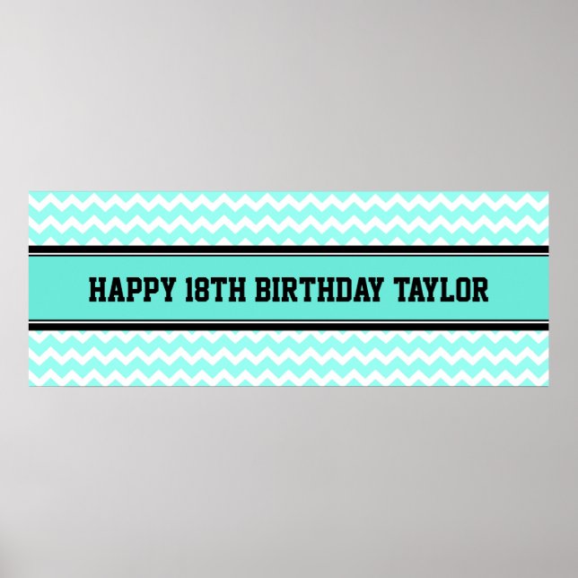 Happy Birthday Custom Year Name Banner Poster (Front)