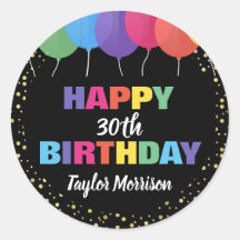 Happy Birthday Custom Year Name Colourful Balloons