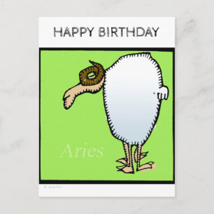 Happy Birthday Custom Zodiac Signs Aries Postcard