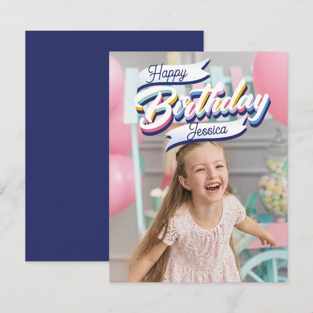 Happy Birthday Customisable Card (Front/Back)