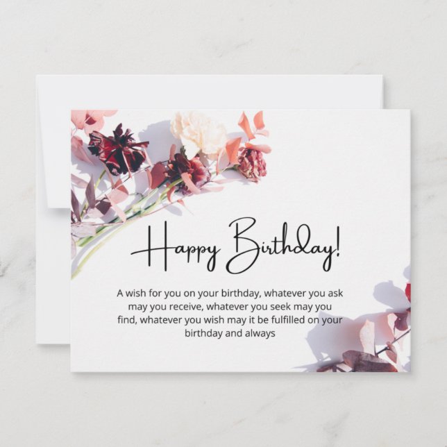 Happy Birthday customisable Flat Greeting Card  (Front)