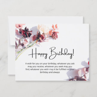 Happy Birthday customisable Flat Greeting Card 