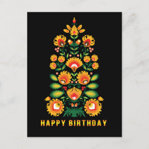 Happy Birthday customisable folklore postcard