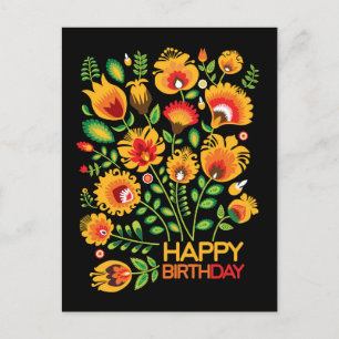 Happy Birthday customisable folklore postcard