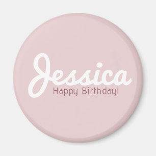 Happy Birthday, Customisable Name   Rose Gold Magnet