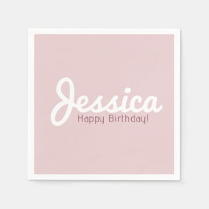 Happy Birthday, Customisable Name   Rose Gold Napkin