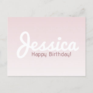 Happy Birthday, Customisable Name   Rose Ombre Postcard