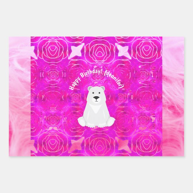 Happy Birthday! Customisable Name Wrapping Paper Sheet (Front)