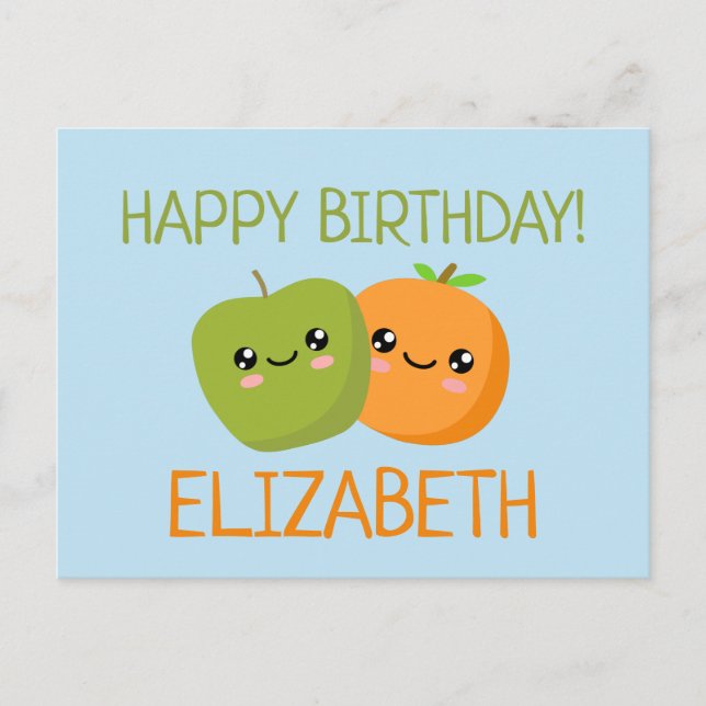 Happy birthday customisable postcard (Front)