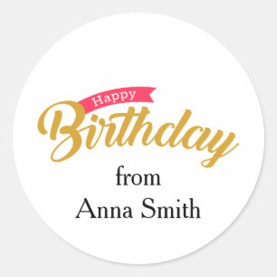 Happy Birthday Customisable Stickers