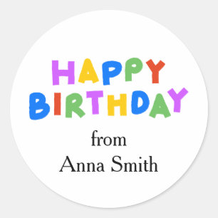 Happy Birthday Customisable Stickers
